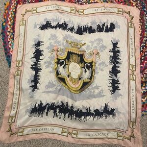 Hermès silk scarf “Le Bois de Boulogne” by Hugo Grygkar, 1957